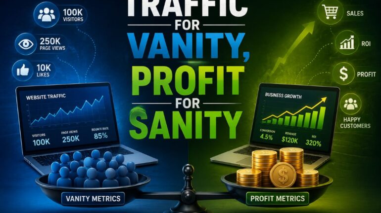 Traffic For Vanity, Profit For Sanity